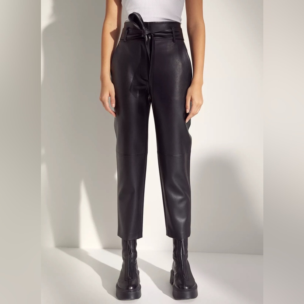 Aritzia Wilfred Tie-Front Pants Vegan Leather